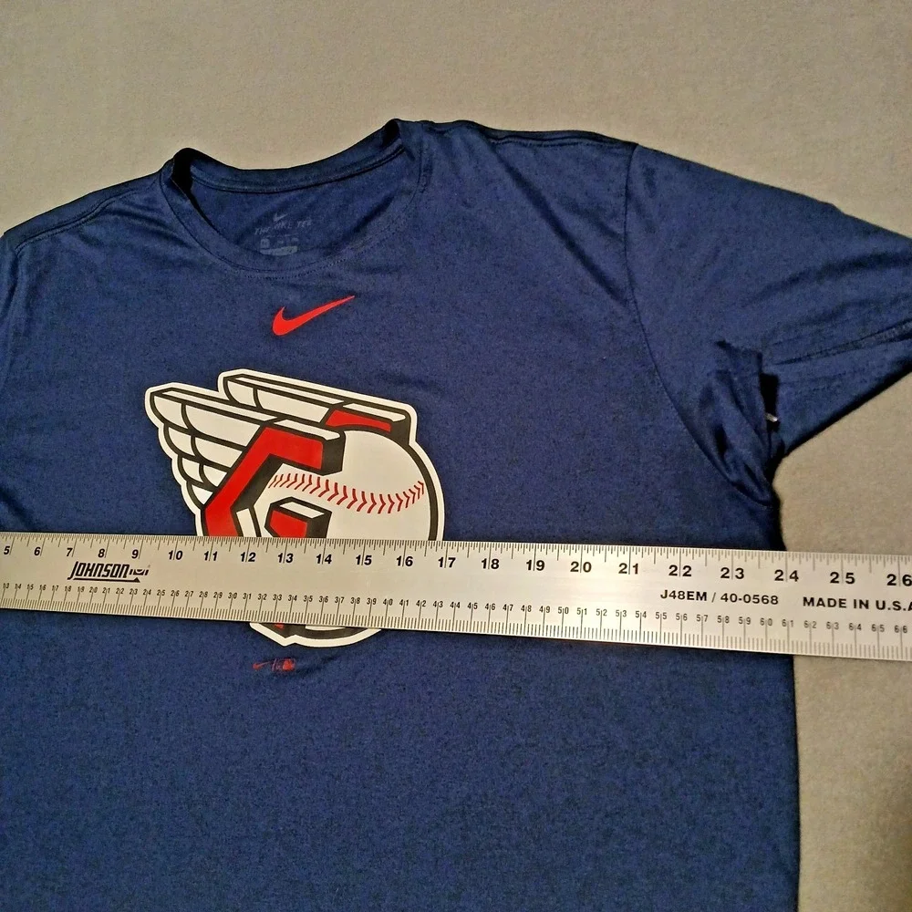 Nike‎ Dri-Fit CLEVELAND GUARDIANS Shirt Men's XXL Blue LOGO Tee MLB Baseball